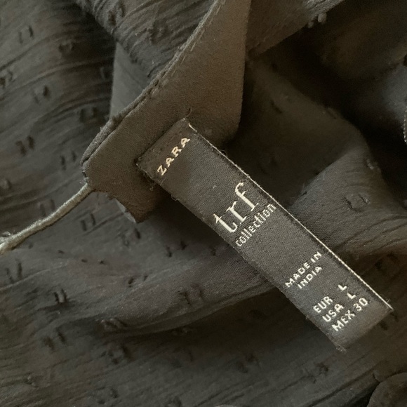 Zara Black Swiss Dot Jumpsuit Pleated Dress - Picture 15 of 16